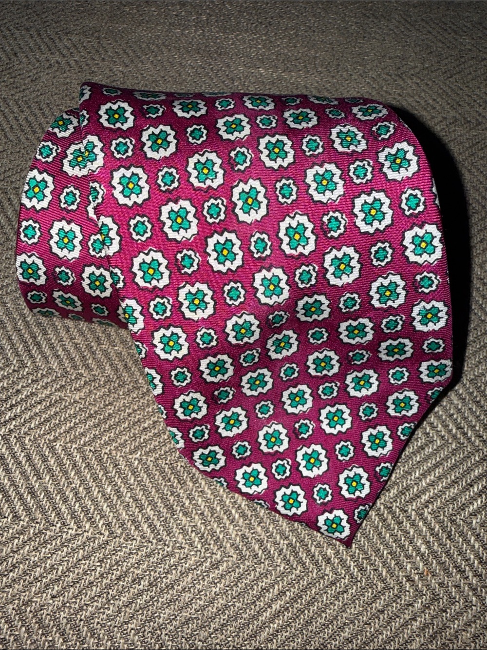 Polo Ralph Lauren Red Patterned 100% Silk Tie